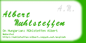 albert muhlsteffen business card