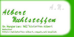 albert muhlsteffen business card